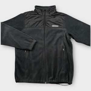Columbia Mount Grant Tech Fleece Jacket Mens‎ M Charcoal Black Full Zip Sweater